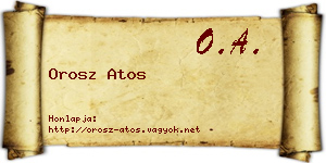 Orosz Atos névjegykártya
